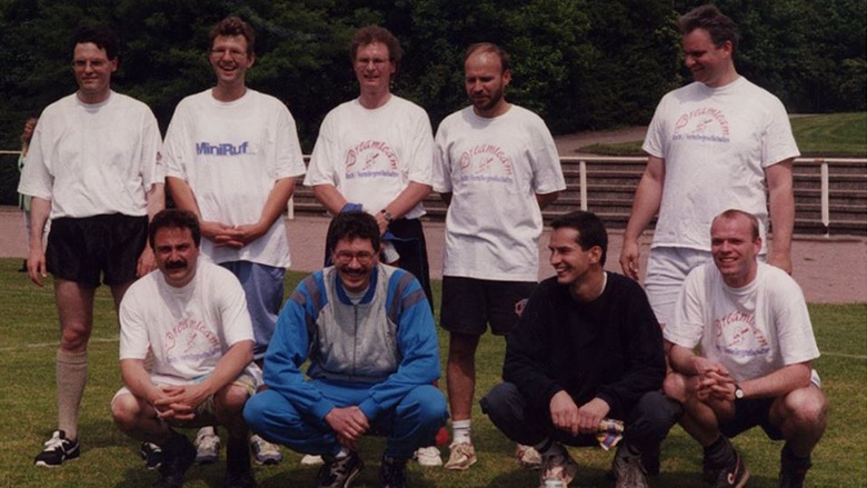 1996 Mit der Fußballtruppe der PreussenElektra Ag Hannover